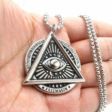 Load image into Gallery viewer, Premium Quality All-Seeing Eye Pendant Necklace with Masonic Symbolism for Men-Blue Lodge Necklaces & Pendants-Masonic Pendants-Freemason necklace | Regalia Lodge
