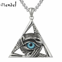 Load image into Gallery viewer, Premium Quality Blue Evil All-Seeing Eye Hip Hop Pendant Necklace for Men-Blue Lodge Necklaces & Pendants-Masonic Pendants-Freemason necklace | Regalia Lodge