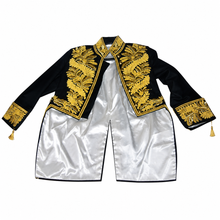 Load image into Gallery viewer, Napoleonic Black Gold Hand Embroidered Ceremonial Tailcoat