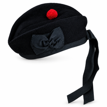 Charger l'image dans la galerie, Black Glengarry Kilt Hat with Pompon