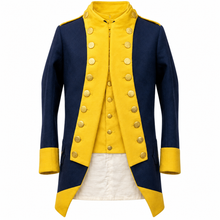 Load image into Gallery viewer, Navy and Yellow Napoleonic Coat with Vest