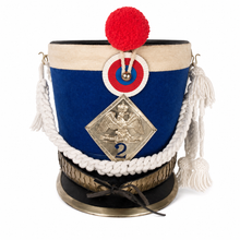 Load image into Gallery viewer, Blue French Napoleonic Shako hat with White Cords