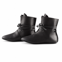 Load image into Gallery viewer, Black Medieval Festival Leather Boots