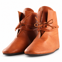 Load image into Gallery viewer, Brown Medieval Festival Leather Boots