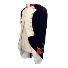 Load image into Gallery viewer, Napoleonic Navy Officer Tailcoat with White Facings and Red Piping