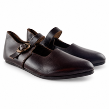 画像をギャラリービューアに読み込む, Black Medieval Latchet T-Bar Leather Court Shoes