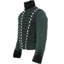 Load image into Gallery viewer, Dark Green Hussar Jacket with Black Braiding