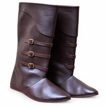 Load image into Gallery viewer, Brown Medieval Long Reenactment Boots