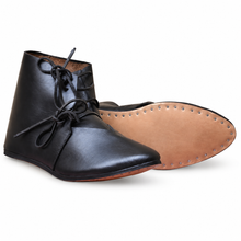 Load image into Gallery viewer, Black Ankle-Length Renaissance Leather Boots