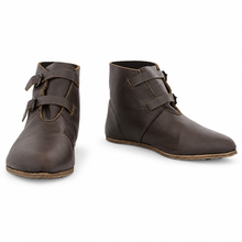 画像をギャラリービューアに読み込む, 13th Century Soldier Dark Brown Two-Buckle Shoes