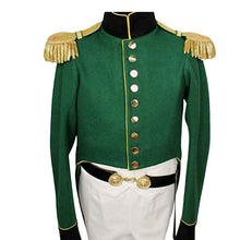 Load image into Gallery viewer, Napoleonic Green Officer Shell Jacket with Gold Epaulettes