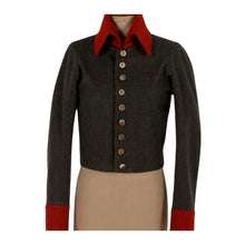 Load image into Gallery viewer, Grey Napoleonic Shell Jacket with Red Collar