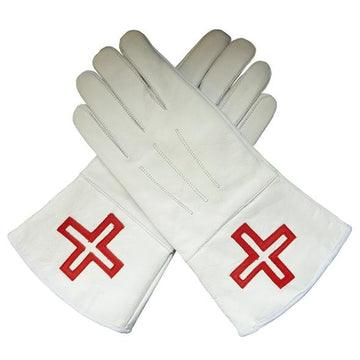 Masonic Order Of The Red Cross Symbol White Gloves – Knights Templar Regalia, One Size