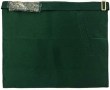 Carica l&#39;immagine nel visualizzatore di Gallery, Scottish Rite Master Mason Handmade Embroidery Apron - Brown and Green | Regalia Lodge