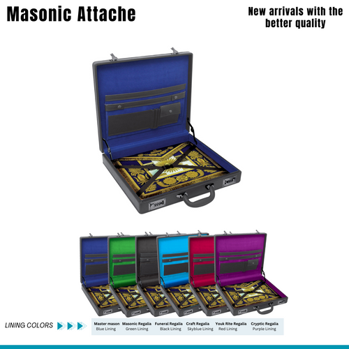 Masonic regalia apron Case/briefcase-masonic attache-high quality leather master mason briefcase With double combination lock | Regalia Lodge