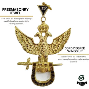 Scottish Rite 33rd Degree Masonic Jewel - Wings Up -Premium Quality Masonic Regalia | Regalia Lodge