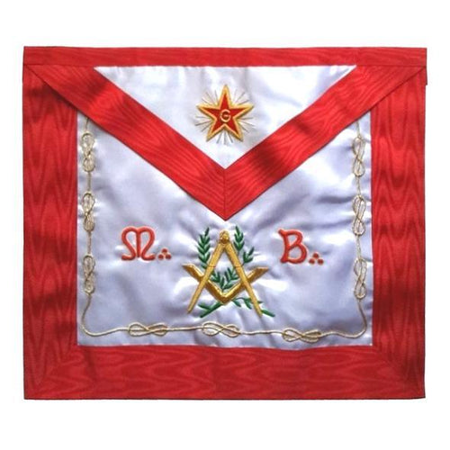 Scottish Rite Master Mason Apron with Square & Compass and Flaming Star – AASR Freemason Regalia | Regalia Lodge