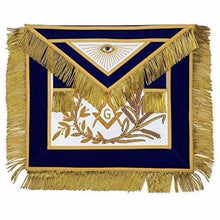 Carica l&#39;immagine nel visualizzatore di Gallery, MASTER MASON Gold Embroidered Apron square compass with G Blue | Regalia Lodge