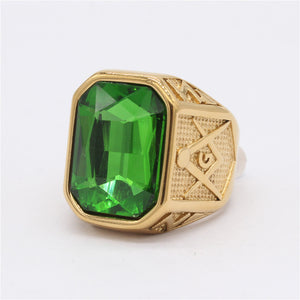 Retro Masonic Gem Men's Titanium Steel Ring | Regalia Lodge
