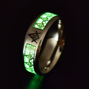 Glow In The Dark Ring Masonic Pattern Jewelry Masonic Ring | Regalia Lodge