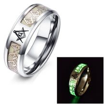 画像をギャラリービューアに読み込む, Glow In The Dark Ring Masonic Pattern Jewelry Masonic Ring | Regalia Lodge