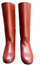 画像をギャラリービューアに読み込む, Prussian Red Brown Leather Tall Cavalry Boots
