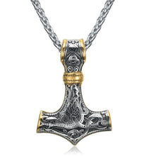 Load image into Gallery viewer, Beowulf Regalia Handcrafted Stainless Steel Dual Color Mammen-Style Thor&#39;s Hammer Pendant | Regalia Lodge