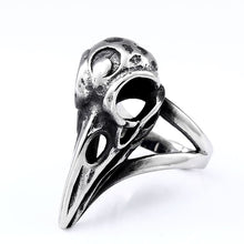 Load image into Gallery viewer, Beowulf Regalia Handcrafted Stainless Steel Raven Skull Biker Ring | Regalia Lodge