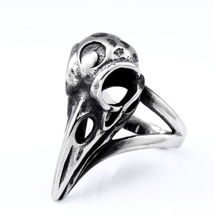 Beowulf Regalia Handcrafted Stainless Steel Raven Skull Biker Ring | Regalia Lodge