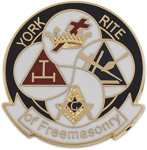 York Rite of Freemasonry Round Masonic Lapel Pin | Regalia Lodge