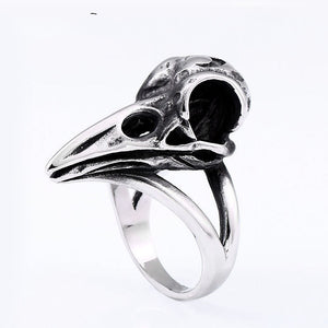 Beowulf Regalia Handcrafted Stainless Steel Raven Skull Biker Ring | Regalia Lodge