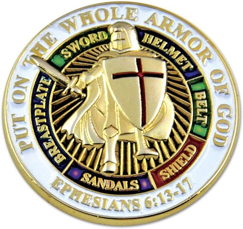 Knights Templar Put on the Whole Armor of God Round Masonic Lapel Pin | Regalia Lodge