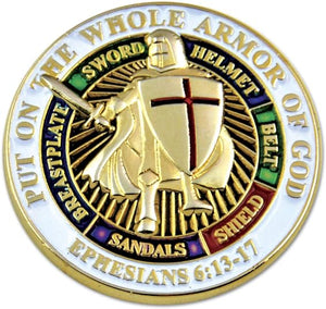 Knights Templar Put on the Whole Armor of God Round Masonic Lapel Pin | Regalia Lodge