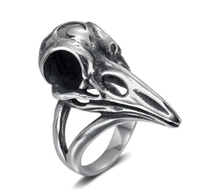 Beowulf Regalia Handcrafted Stainless Steel Raven Skull Biker Ring | Regalia Lodge