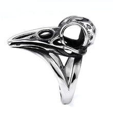 Load image into Gallery viewer, Beowulf Regalia Handcrafted Stainless Steel Raven Skull Biker Ring | Regalia Lodge