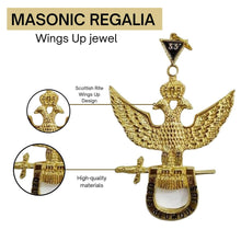 画像をギャラリービューアに読み込む, Scottish Rite 33rd Degree Masonic Jewel - Wings Up -Premium Quality Masonic Regalia | Regalia Lodge