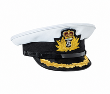 画像をギャラリービューアに読み込む, WW2 British Royal Navy White Officer Visor Cap