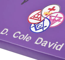 Load image into Gallery viewer, York Rite Apron Case - Purple Leather Different Sizes MM, WM, Provincial