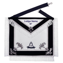 Load image into Gallery viewer, Past Master Apron – Navy Velvet &amp; Silver Braid