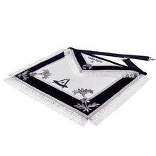 Load image into Gallery viewer, Past Master Blue Lodge Apron - Navy Velvet With Silver Braid &amp; Fringe