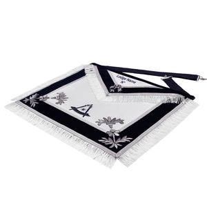 Past Master Apron – Navy Velvet & Silver Braid