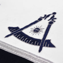 Load image into Gallery viewer, Past Master Blue Lodge Apron - Navy Velvet With Silver Braid &amp; Fringe