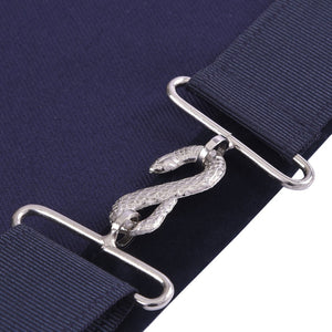 Past Master Blue Lodge Apron - Navy Velvet With Silver Braid & Fringe