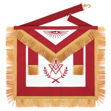 Load image into Gallery viewer, Master Mason Apron – Red Ribbon &amp; Golden Bullion