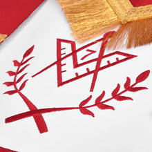Load image into Gallery viewer, Master Mason Apron – Red Ribbon &amp; Golden Bullion