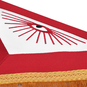 Master Mason Apron – Red Ribbon & Golden Bullion