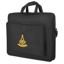 Load image into Gallery viewer, Past Master Blue Lodge Apron Case - Black Cordura With Gold Emblem