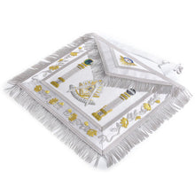 Load image into Gallery viewer, Past Master Blue Lodge California Regulation Apron - White &amp; Gold With Pillars | Regalia Lodge