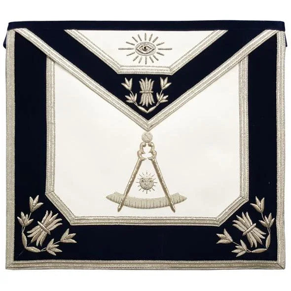 Masonic Regalia Past Master Mason Apron Silver Bullion Hand Embroidery | Regalia Lodge