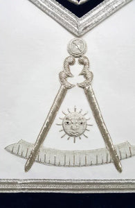 Masonic Regalia Past Master Mason Apron Silver Bullion Hand Embroidery | Regalia Lodge